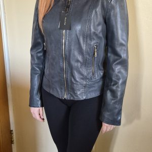 New Massimo Dutti Leather Biker Jacket